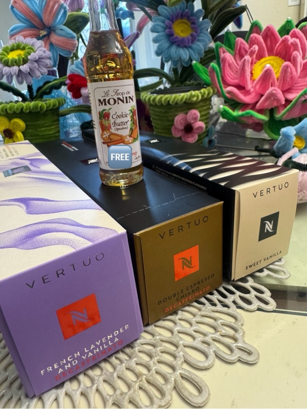 Nespresso Vertuo Coffee Capsule Variety Pack with Free Monin Syrup